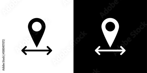 Destination distancing icon linear logo isolated