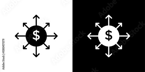 Diversified investment icon linear logo isolated