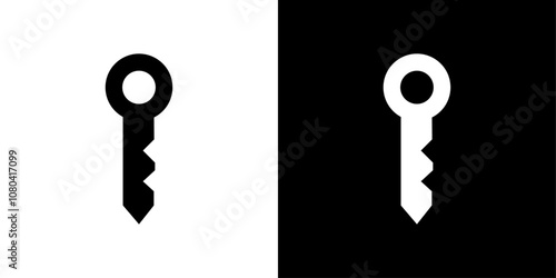 Door key icon linear logo isolated