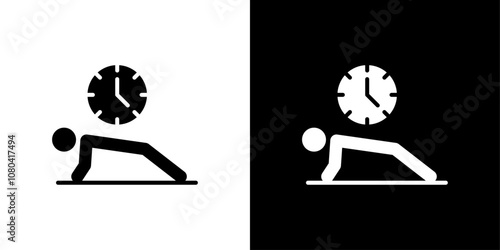 exercise time icon linear logo isolated