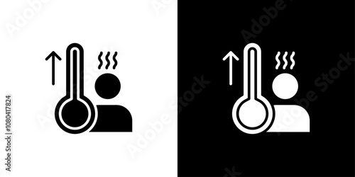Fever high temperature icon linear logo isolated