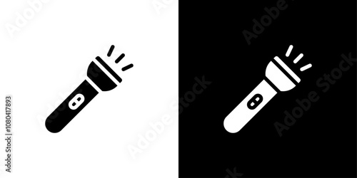 Flashlight icon linear logo isolated