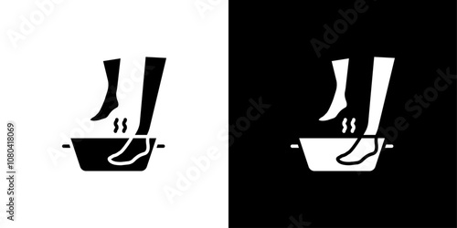 Foot Soak icon linear logo isolated