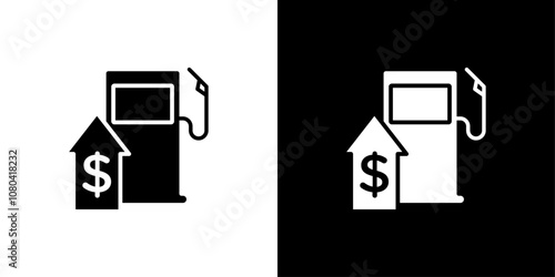 Fuel price increase icon linear logo isolated