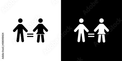 Gender equality icon linear logo isolated