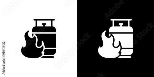 Gas tank icon linear logo isolated