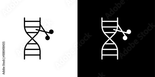 genome editing icon linear logo isolated