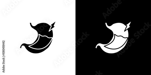 Gastritis icon linear logo isolated