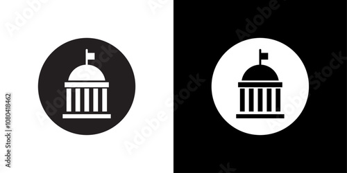 Government icon linear logo isolated