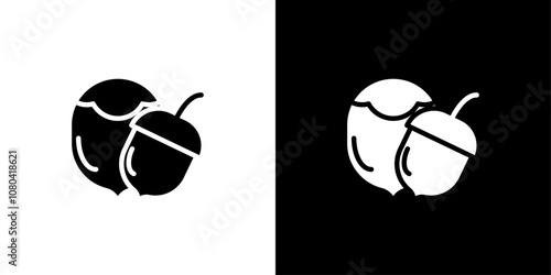 Hazelnut icon linear logo isolated