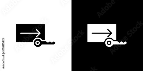 Keycard access icon linear logo isolated