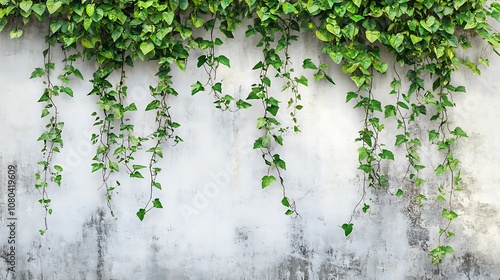 A wall adorned with green ivy vines, creating a natural and refreshing ambiance.