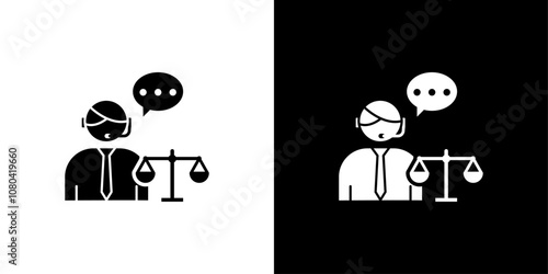 Legal advice icon linear logo isolated