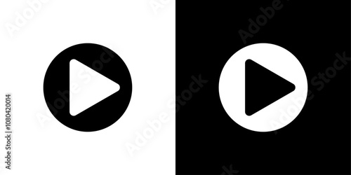 Media player icon linear logo isolated