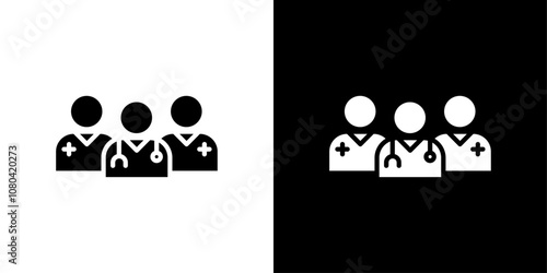 Medical team icon linear logo isolated