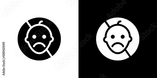 No kid allowed icon linear logo isolated