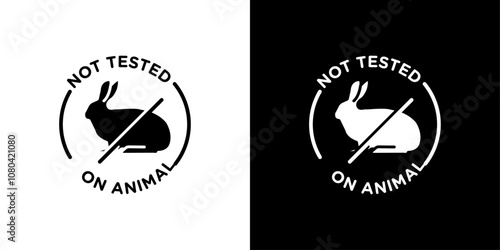 Not tested on animals icon linear logo isolated