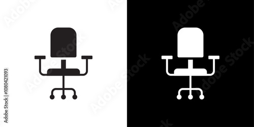 Office chair icon linear logo isolated