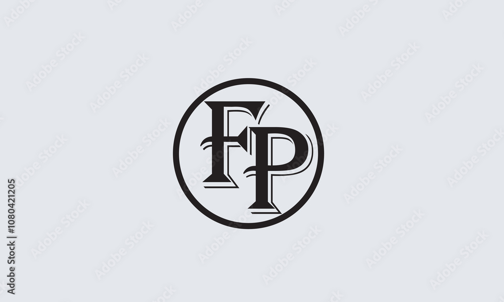 FP, PF , F , P Abstract Letters Logo Monogram FP, PF , F , P Abstract Letters Logo Monogram