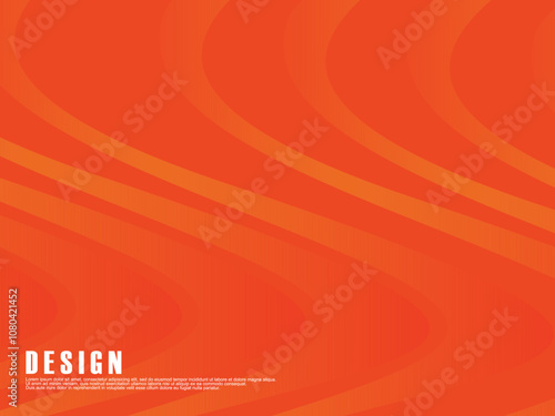 Abstract 3d orange background. Dynamic sound waves. Design elements. Vector illustration. Luxury background for posters, placards, brochures, banners, headers, covers, etc.