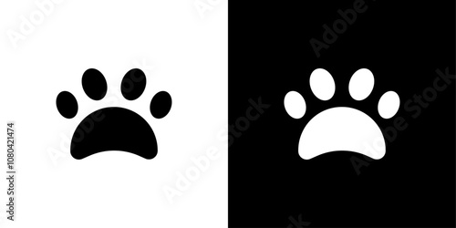 Paw icon linear logo isolated