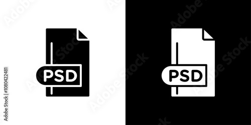 PSD File Format Icon linear logo isolated