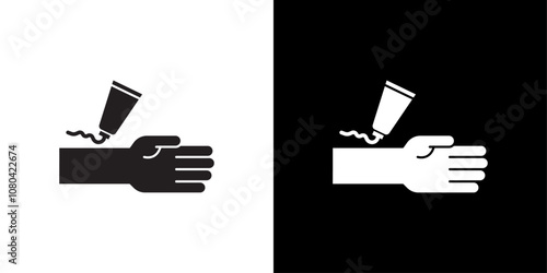 relief gel on arm icon linear logo isolated