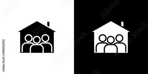roommates icon linear logo isolated