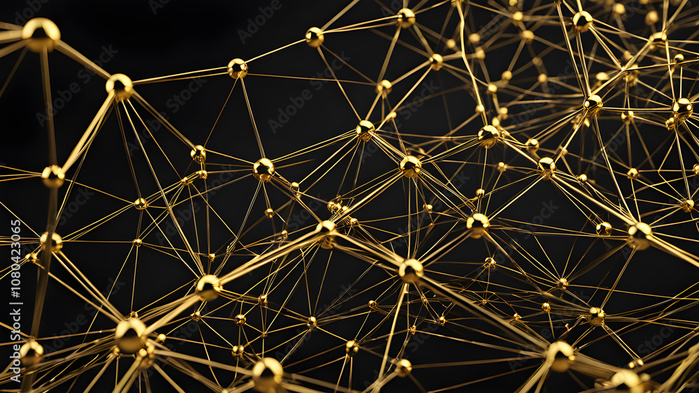 chaotic structure. Big data visualization. Network connection structure. chaotic structure. Big data visualization. Network connection structure.