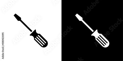 Screwdriver icon linear logo isolated