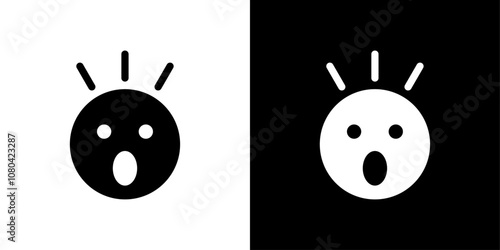 Shocked face icon linear logo isolated