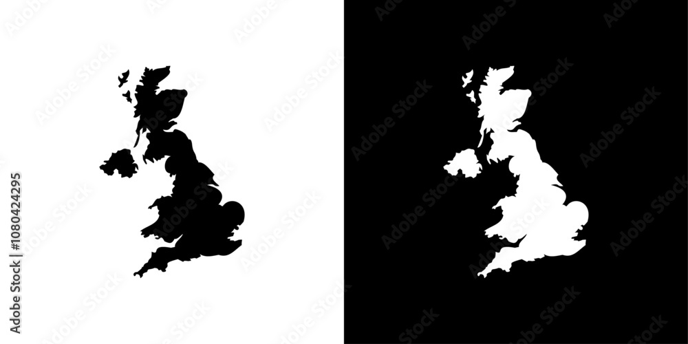 Фотография United Kingdom map icon linear logo isolated
