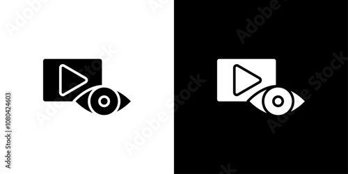 video Views icon linear logo isolated