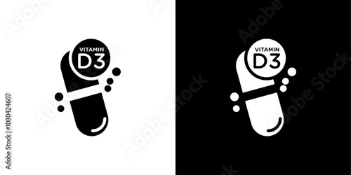 Vitamin D3 icon linear logo isolated