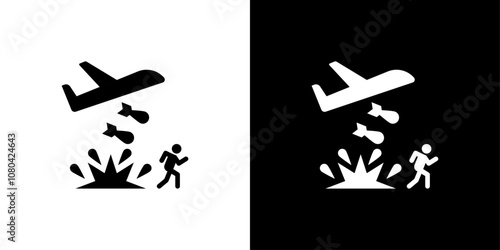 war Refugee icon linear logo isolated
