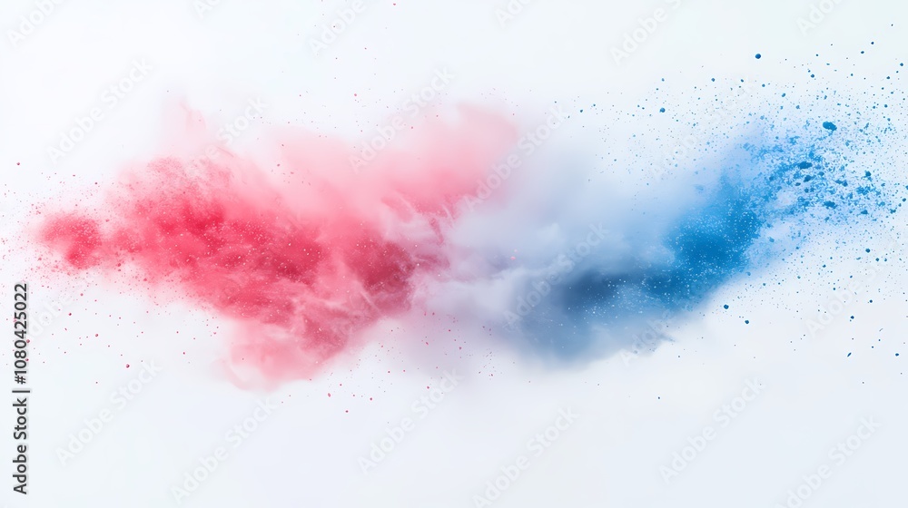 Obraz premium digital technology blue pink powder smoke poster background