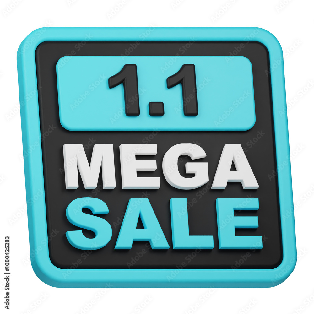 1.1 mega sale 3d icon isolated on the white background 1.1 mega sale 3d icon isolated on the white background