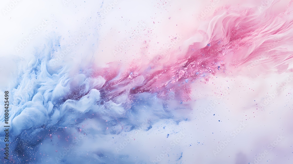 Obraz premium digital technology blue pink powder smoke poster background
