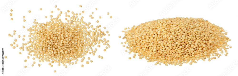 Amaranth grain seeds isolated on white background. Top view. Flat lay Amaranth grain seeds isolated on white background. Top view. Flat lay