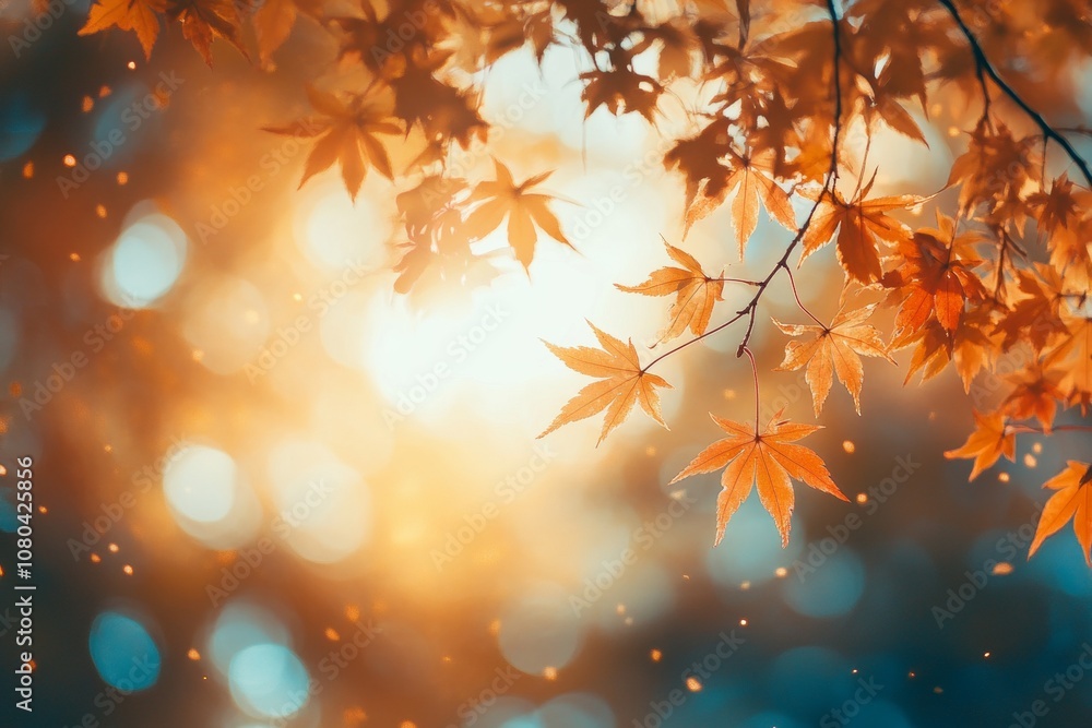Captivating autumn colors of tokyo sunlit maple leaves in a natural forest landscape Captivating autumn colors of tokyo sunlit maple leaves in a natural forest landscape