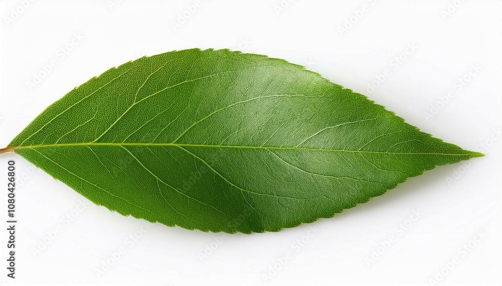 Obraz premium green leaf on a white background