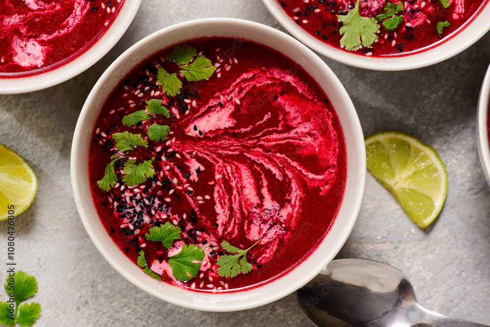 Warming Cream of Beet Soup with Ginger, Lime and Cilantro Warming Cream of Beet Soup with Ginger, Lime and Cilantro