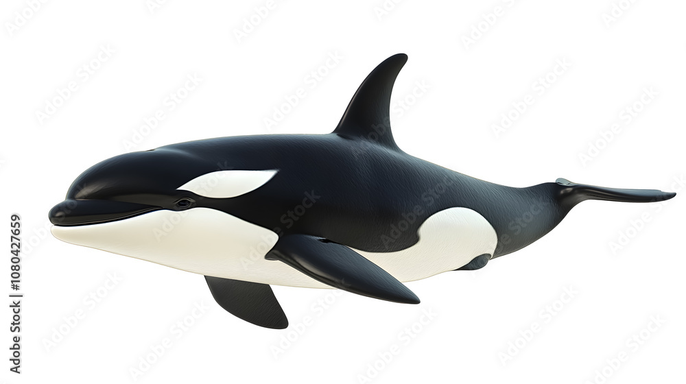 Obraz premium Orca fish on a white background. isolated background.