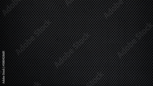 Vector dark gray perforated leather texture wallpaper. Realistic charcoal perforated background. Black dotted pattern. Car seat material design. photo