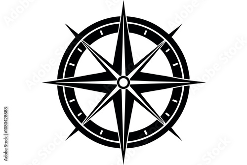 Compass Rose Flat Icon