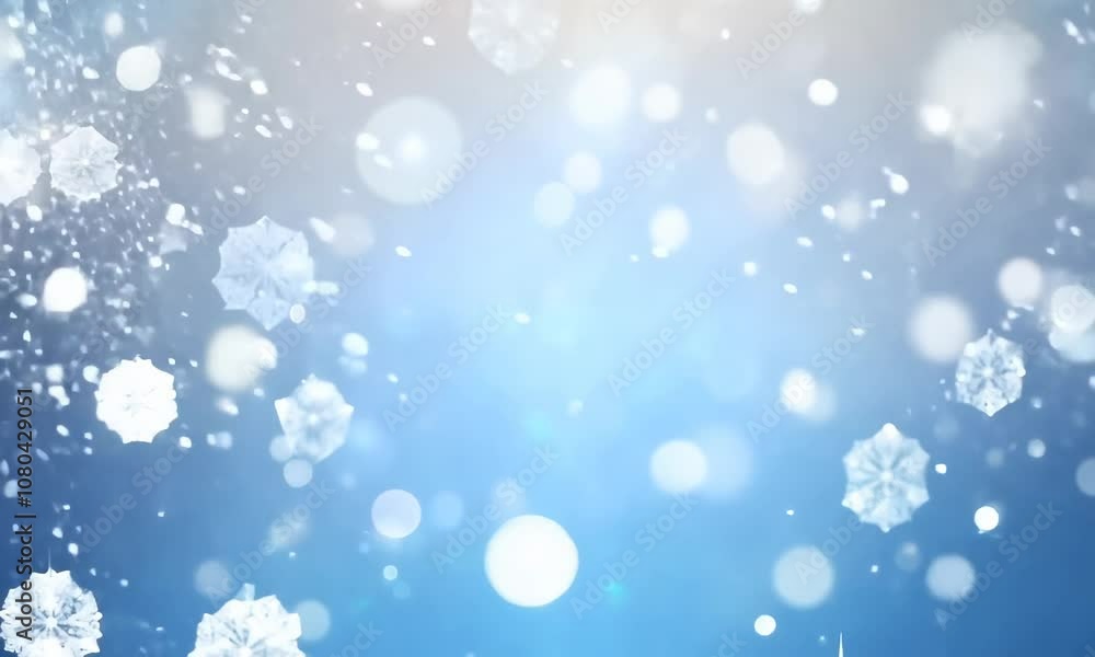 Artistic winter snowfall bokeh background with sparkle. Silver and soft blue colored blurry Artistic winter snowfall bokeh background with sparkle. Silver and soft blue colored blurry