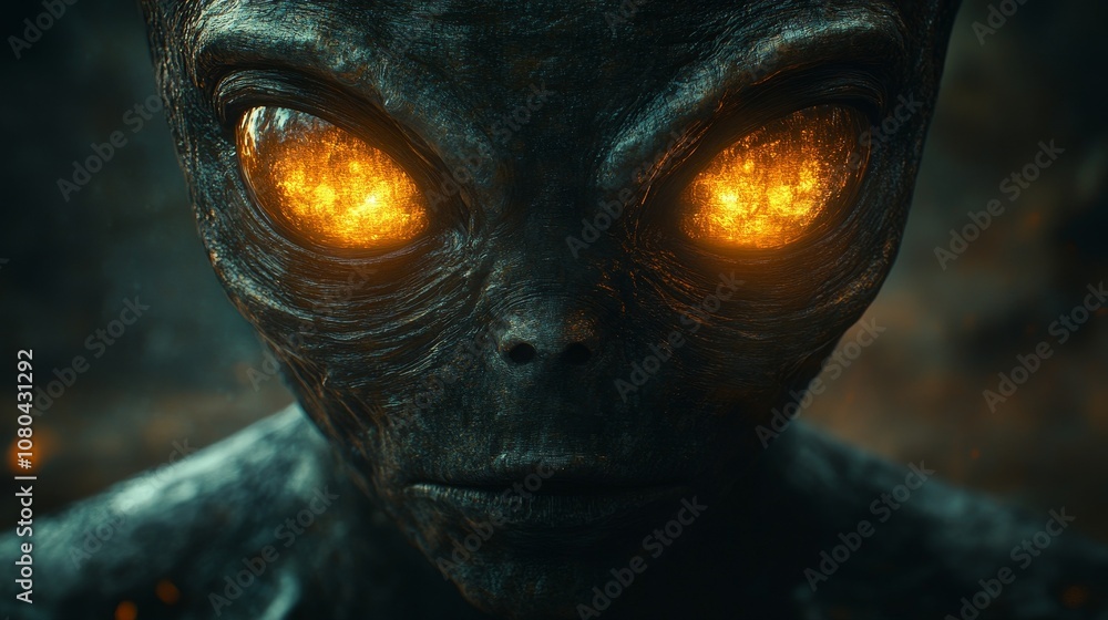A close up of a face with glowing eyes A close up of a face with glowing eyes