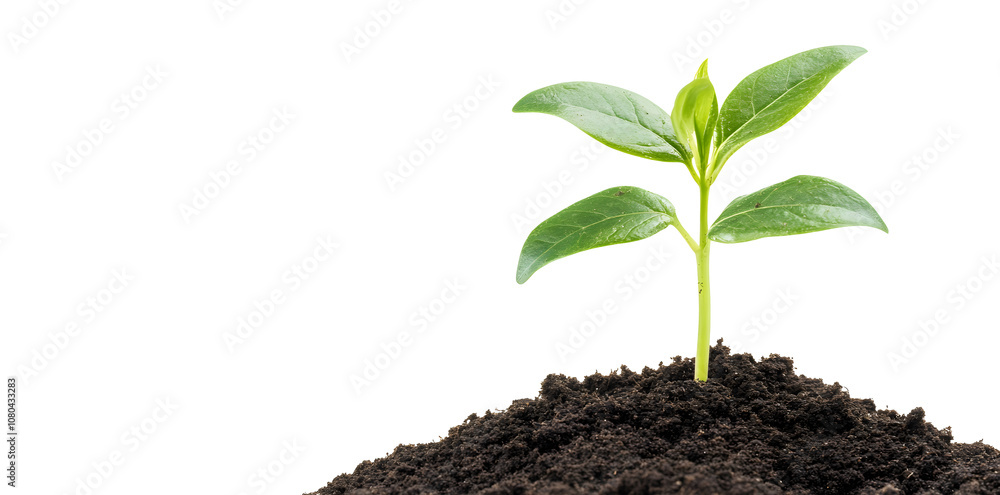 A small green sprout emerges from the dark soil, symbolizing new life and growth. A small green sprout emerges from the dark soil, symbolizing new life and growth.