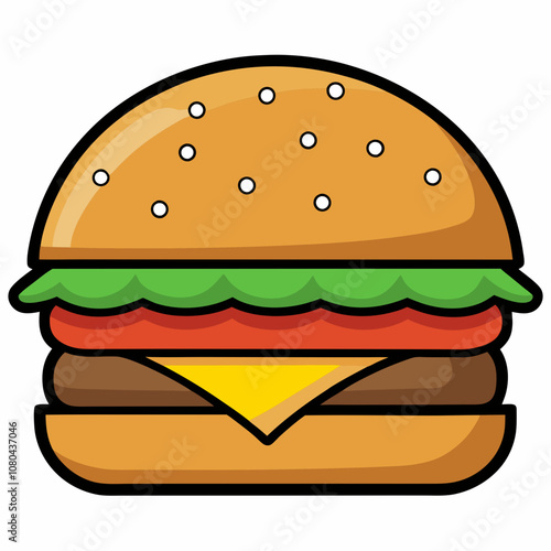 Burger Vector Illustration on a white background 