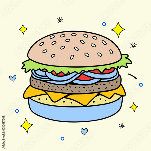 Burger Vector Illustration on a white background 